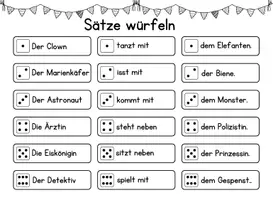 Vorschau - Arbeitsblätter - Würfelsätze im Fasching/Karneval (Akkusativ & Dativ) - Seite 3