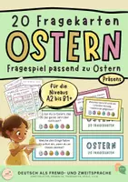 Vorschau - Arbeitsblätter - Ostern: 20 Fragekarten im Präsens - Deckblatt
