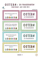 Vorschau - Arbeitsblätter - Ostern: 20 Fragekarten im Präsens - Seite 1