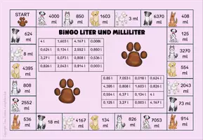 Vorschau - Stationenlernen - Bingo Liter Milliliter Hohlmaße Hundeklasse - Seite 3