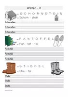 Vorschau - Arbeitsblätter - 4 Arbeitsblätter "Alphabetisierung - Winter" 2, DaZ Klasse 2-7 - Seite 1