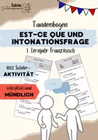 Vorschau - Arbeitsblätter - Est-ce que und Intonationsfrage Tandembogen 1.Lernjahr - Deckblatt