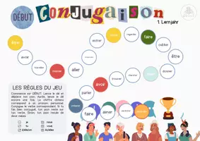 Vorschau - Spiele - Jeu de conjugaison - gemischte Verben (1. LJ) - Seite 1