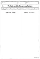 Vorschau - Arbeitsblätter - Fasten Vorteile Gefahren ARBEITSBLÄTTER & TAFELMATERIAL - Seite 3
