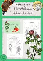 Vorschau - Arbeitsblätter - Schmetterling Nahrung - Deckblatt