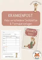 Vorschau - Arbeitsblätter - Giraffenklasse- Krankenpost - Deckblatt
