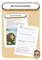 Vorschau - Arbeitsblätter - Der Löwe und die Maus - Fabeln lesen & verstehen - Deckblatt
