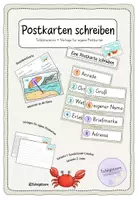 Vorschau - Arbeitsblätter - Postkarten schreiben - Tafelmaterial - Beispielpostkarte - Vorlagen für eigene Postkarte - Deckblatt