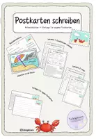 Vorschau - Arbeitsblätter - Materialpaket: Postkarten schreiben - Tafelmaterial - Arbeitsblätter - Beispielpostkarte - Seite 1