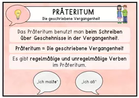 Vorschau - Poster - Tafelmaterial - Einführung des Präteritums - Seite 1