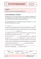 Vorschau - Arbeitsblätter - Der Taschengeldparagraph 1_Gesamte Unterrichtsstunde - Deckblatt