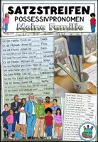Vorschau - Aufgabenkarten - Satzstreifen Possessivpronomen "Meine Familie" DaZ / DaF / Deutsch - Deckblatt