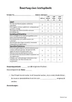 Vorschau - Unterrichtsreihen - Bewertungsbogen für Reading Journal / Lesetagebuch Englisch - Seite 1