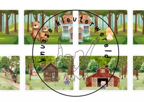Voorbeeld - Sprookjes achtergronden: 3 biggetjes + Goudlokje - Voorblad