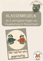 Vorschau - Poster - Faultierklasse- Unsere Klassenregeln - Deckblatt