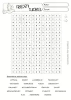 Vorschau - Arbeitsblätter - FRIEDEN Suchsel kostenlos Ethik, Religion, Deutsch - Seite 1