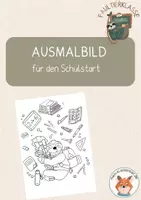 Vorschau - Mal- und Bastelvorlagen - Faultierklasse- Ausmalbild zur Einschulung - Deckblatt
