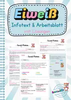 Vorschau - Arbeitsblätter - Nährstoff: Eiweiß / Proteine - ARBEITSBLATT + Lösung - Deckblatt
