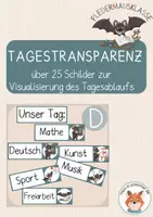 Vorschau - Mal- und Bastelvorlagen - Fledermausklasse- Tagestransparenz/ Stundenplan - Deckblatt