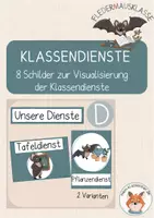 Vorschau - Poster - Fledermausklasse- Unsere Klassendienste - Deckblatt