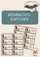 Vorschau - Mal- und Bastelvorlagen - Fledermausklasse- Weihnachtskärtchen, Geschenkanhänger - Deckblatt