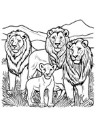 Vorschau - Mal- und Bastelvorlagen - Ausmalbilder Löwe Kunst Afrika Bilder ausmalen Malbuch - Seite 2