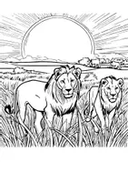 Vorschau - Mal- und Bastelvorlagen - Ausmalbilder Löwe Kunst Afrika Bilder ausmalen Malbuch - Seite 3