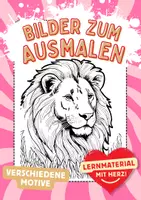 Vorschau - Arbeitsblätter - Ausmalbilder Löwe Kunstidee Bilder ausmalen Malbuch - Deckblatt