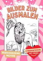 Vorschau - Arbeitsblätter - Kunst Löwe Bilder ausmalen Ausmalbilder Kunst Malbuch - Deckblatt
