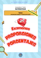 Vista previa - Refuerzo / NEE / Materiales de apoyo - 1 ESO MATE EXAMENES PORCENTAJES Y PROPORCIONES - Portada