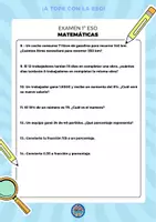 Vista previa - Refuerzo / NEE / Materiales de apoyo - 1 ESO MATE EXAMENES PORCENTAJES Y PROPORCIONES - página 2