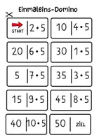 Vorschau - Arbeitsblätter - Das kleine Einmaleins: Domino für die 5er-Reihe - Seite 1