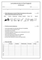 Vorschau - Test - Probe Englisch Leseverstehen simple past - Seite 1