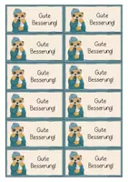 Vorschau - Mal- und Bastelvorlagen - Erdmännchenklasse- Gute Besserung Kärtchen - Seite 1