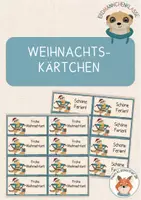 Vorschau - Mal- und Bastelvorlagen - Erdmännchenklasse- Weihnachtskärtchen, Geschenkanhänger - Deckblatt