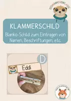 Vorschau - Mal- und Bastelvorlagen - Erdmännchenklasse- Klammerschild, Namensschild - Deckblatt