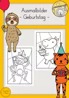 Vorschau - Mal- und Bastelvorlagen - Ausmalbilder Geburtstag Kunst Vorschule - Deckblatt