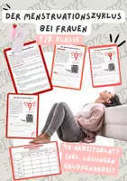 Vorschau - Arbeitsblätter - Der Menstruationszyklus- Gruppenarbeit| Unterrichtsreihe "Sexualerziehung", Biologie Klasse 6./8. - Deckblatt