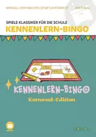 Vorschau - Spiele - Karneval Bingo Fasching Party Klassenraum und Turnhalle - Deckblatt