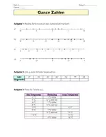 Vorschau - Arbeitsblätter - Ganze Zahlen - Zahlenstrahl & Temperatur (mit Zufallsaufgaben-Generator) - Seite 3