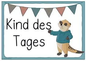 Vorschau - Merkblätter - Erdmännchenklasse- Kind des Tages (Schilder + Moderationsfächer) - Seite 1