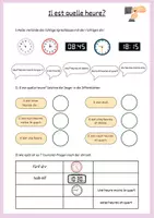 Vorschau - Arbeitsblätter - Il est quelle heure? - Arbeitsblätter zum Thema Uhrzeit - Deckblatt