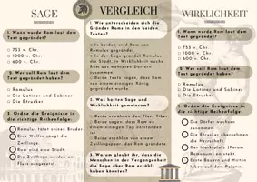 Vorschau - Arbeitsblätter - Partnerarbeit zu Rom - Sage vs. Wahrheit - Deckblatt