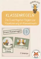 Vorschau - Mal- und Bastelvorlagen - Bienenklasse- Unsere Klassenregeln - Deckblatt