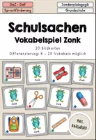 Vorschau - Spiele - Schulsachen Schule Vokabelspiel Zonk - DaZ DaF Sprachförderung - Deckblatt