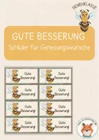 Vorschau - Mal- und Bastelvorlagen - Bienenklasse- Gute Besserung Kärtchen - Deckblatt