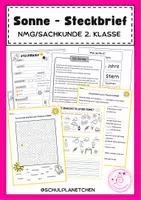 Vorschau - Arbeitsblätter - Steckbrief Sonne (Suchsel/Lückentext) - NMG/Sachkunde - Deckblatt