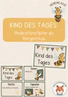 Vorschau - Mal- und Bastelvorlagen - Bienenklasse- Kind des Tages (Schilder + Moderationsfächer) - Deckblatt