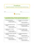 Vorschau - Arbeitsblätter - Feedback_PO versus adverbiale Bestimmung - Deckblatt