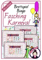 Vorschau - Stationenlernen - Brettspiel Bingo FASCHING | KARNEVAL - Deckblatt
